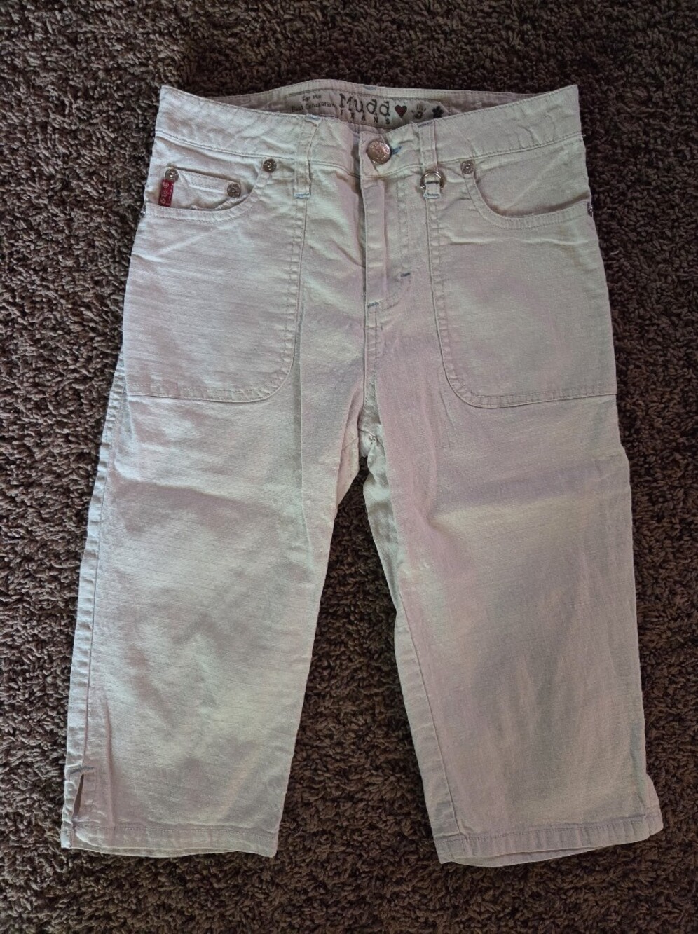 Vintage Mudd Girls Cream/White Jeans Capri